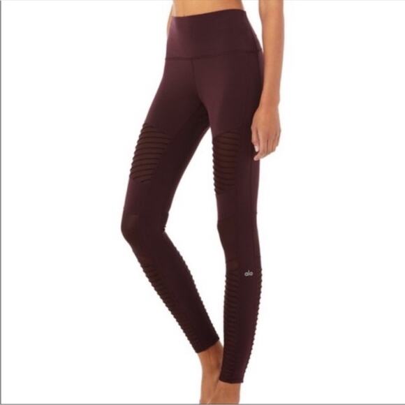 ALO Yoga Burgundy Moto Leggings - Picture 13 of 14